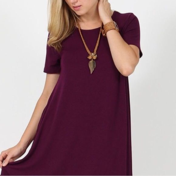 Curved Hem Dress Tunic with Pockets - Picture 2 of 3